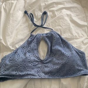 Light Blue Keyhole Swimsuit Top